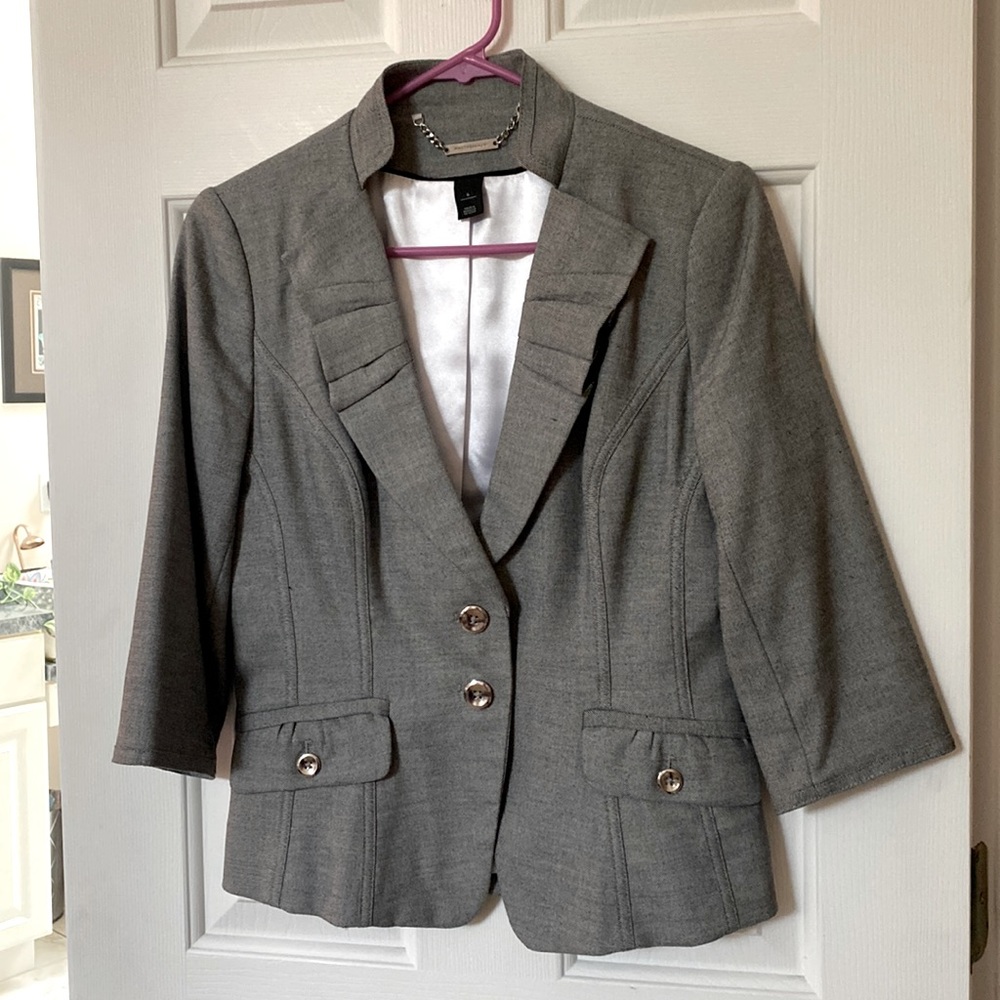 White House Black Market fitted gray jacket